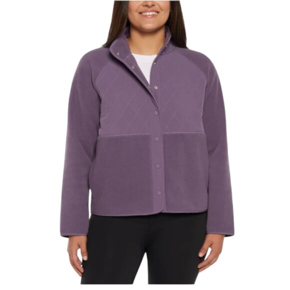 NEW GapFit Mixed Media Fleece Jacket | Purple - Picture 6 of 6